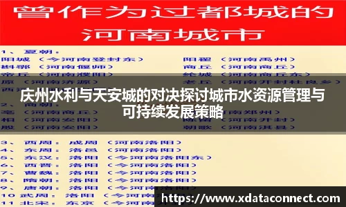 庆州水利与天安城的对决探讨城市水资源管理与可持续发展策略